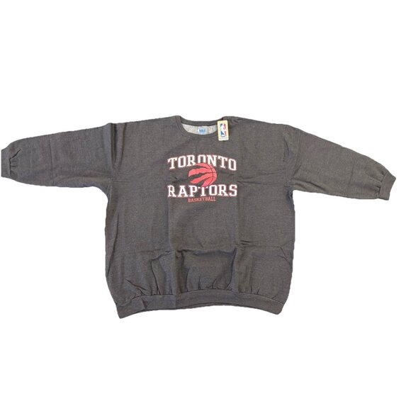 NBA New Men's Crew Neck Sweatshirt Toronto Raptors Gray Long Sleeve New 6XL - Picture 1 of 7